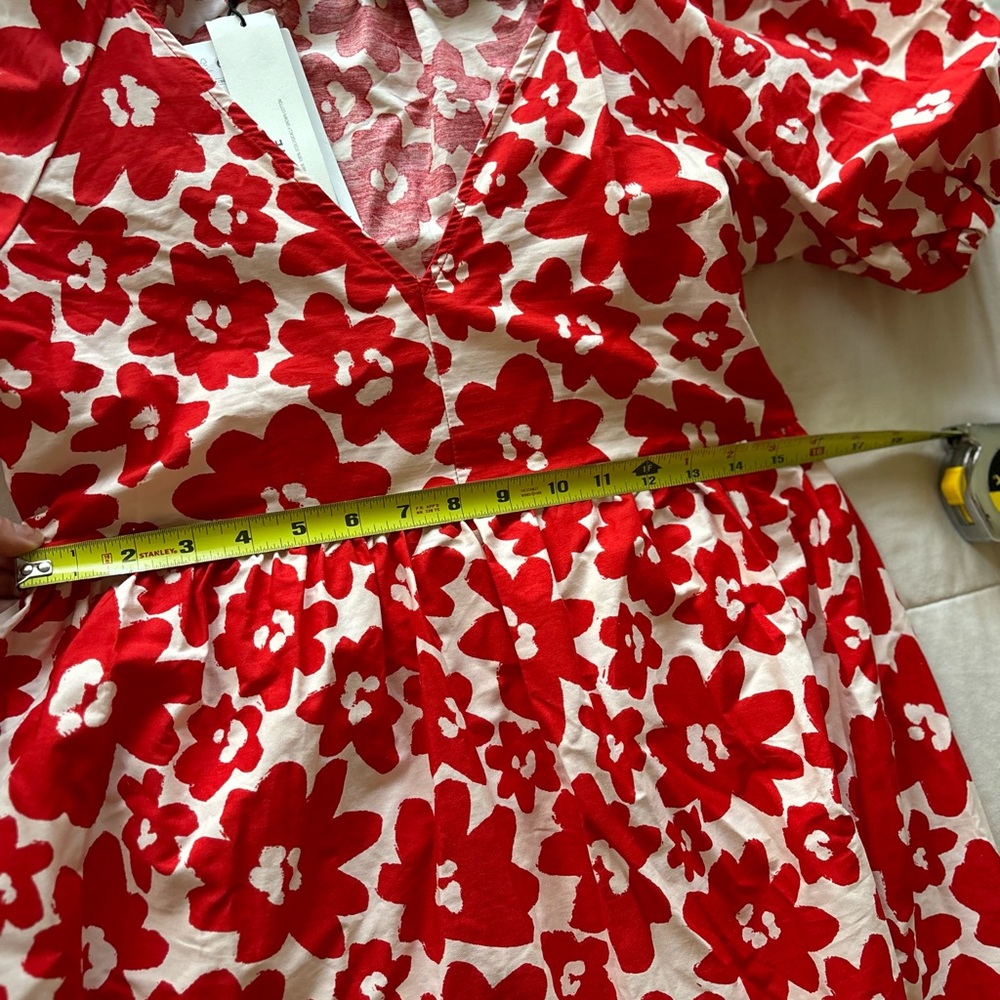 ZARA boho Floral Red Maxi Dress - Picture 7 of 11
